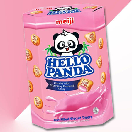Meiji Hello Panda eper krémmel töltött keksz 42g