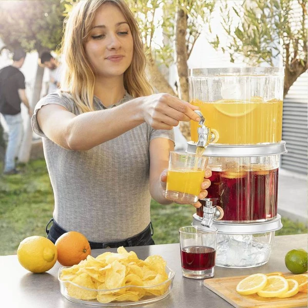Hűthető Dupla Italadagoló Snack tálcával
