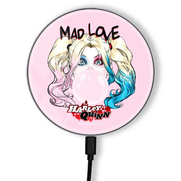 Vezeték nélküli mobil töltő Harley Quinn logóval