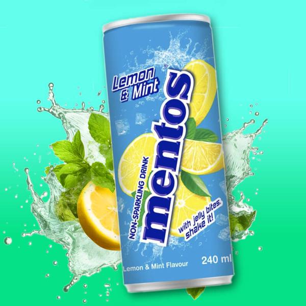  Mentos szénsavmentes citrom és menta ízű üdítőital zselével