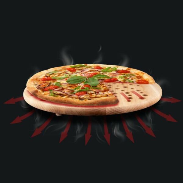 Pizza vágódeszka speciális gőz elvezető funkcióval